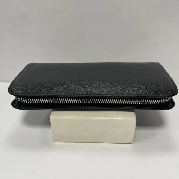 Saint Laurent 2021 Black Leather Continental Wallet - Preowned